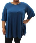 Ladies Plain Pleat Top - 60 Navy