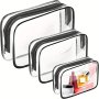 3PCS Waterproof Transparent Cosmetic Bag Women Make Up Case Travel Zipper Clear Makeup Beauty Wash Organizer Bath Toiletry Bags Kit