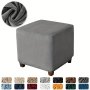 1PC Stretch Stool Slipcover Square Ottoman Cover Footstool Cover Furniture Protector For Bedroom Office Living Room Home Decor