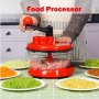 1PC Food Gridner Multi-functional Manual Food Processor Gralic Crusher Hand-powered Crank Chopper Mincer Blender With Clear Container For Vegetables Meat Fruits Nuts Onions Kitchen Stuff