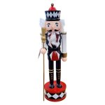 Wooden Nutcracker With Hat Black And White 30CM