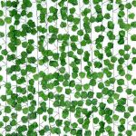 - 12 Strands 70 Leaves Artificial Vine Green Leaves - Grape
