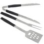 3-PIECE Stainless Steel Braai Tool Set Fork Tong & Spatula