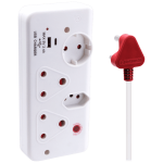 Switched 4-WAY With 1X Type-c + 1X USB 2.4A Socket Medium Surge-protected 0.5M