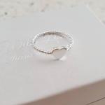 Gwen 925 Sterling Silver Heart Ring - Size 6