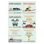 Personalised Gift Stickers - Cute Cars
