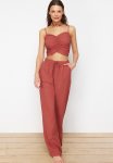 Woven Blouse Trousers Set - Tile