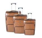 Smte Nexco Luggage Set Of 3 Pu Leather Travel Suitcases 282422 Inch Tan With Keychain