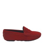 Urban Blue Penny Moc Suede Mens Shoes Red