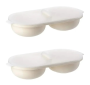 2 Microwave Eggs Poacher Double-cup Egg Boiler