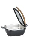 Artisan Square Casting Chafer With Wooden Handle L460MM X W280MM X H206MM 4.5LT - CIS4045
