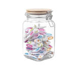 Glass Jar Bamboo Clip Lid 1L