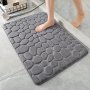 Embossed Cobblestone Memory Foam Bath Rug - Anti-slip Absorbent Floor Mat For Bathroom Kitchen Laundry & Bedroom Decor