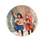 Plate Dia 33CM With Kids Knocking On Door
