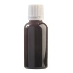 30ML Black Glass Bottle With Fast Flow Dropper Cap - White
