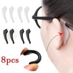 8PCS Glasses Non-slip Ear Hook Silicone Ear Support Glasses Frame Leg Cover Elastic Ear Grip Sleeves For All Kinds Of Glasses
