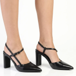Madison Quill Closed Toe Slingback Block Heel - Black - 8