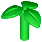Parts Plant Stem With 3 Leaves And Bottom Pin 37695 - Bright Green