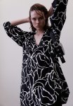 Tunic Dress - Black Patterned