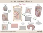 Cot Duvet Bedding Grey Boho Rainbow Keep It Simple Set