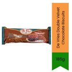 Double Velvet Chocolate Biscuits 185G Rich Chocolate Sandwich Biscuits For Tea Time & Sweet Treats Creamy Filling With Indulgent
