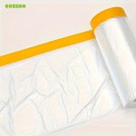 Pre-taped Masking Film Clear Plastic Sheeting Plastic Drop Cloths For Painting Automotive Appliance Plastic Sheeting Cover For H