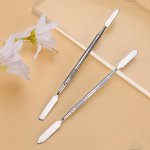 Stainless Steel Mixing Makeup Spatula Double Head Nail Art Stick Stirring Rod Mixer Artist Tool For Beauty Salon Color Cream Mix