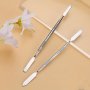 Stainless Steel Mixing Makeup Spatula Double Head Nail Art Stick Stirring Rod Mixer Artist Tool For Beauty Salon Color Cream Mixing Professional And Personal Use