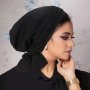 Stretchy Women's Beanie Hat With No Brim Solid Color Turban Trendy Head Accessories For Women Wear