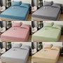 3pcs Solid Color Fitted Sheet Set Soft Skin-friendly Breathable Bedding Set For Bedroom Guest Room Machine Washable (1* Fitted Sheet + 2*Pillowcases Without Core)