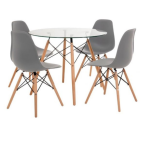 5 Piece Table And Wooden Leg Chairs
