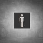 Toilet Male Sign D04 - Black - Powder Coated Aluminum