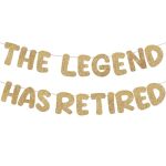 Fulmoon Pre Strung The Legend Has Retired Glitter Banner 9.8 Ft Retirement Banner Retirement Party Decorations Garland Bunting F