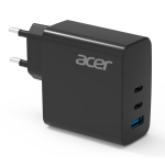 Acer OPS530BK 67W Gan Charger Eu Plug Triple Port Fast Charger Dual Usb-c + Usb-a 3.0 Compact Power For Laptop Tablet And Smartp