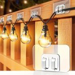 Adhesive Outdoor String Light Hooks: 20 50 100PCS No Damage No Tools No Holes Waterproof & Uv-resistant Suitable For Indoor & P