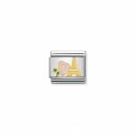 La Vie En Rose Pink Rose With Eiffel Tower Enamel Link