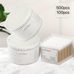 500PCS 100PCS Pointed Round Chunky Cotton Swabs Multipurpose Disposable Ear Pick Cleaning Sticks Disposable Cleaning Cotton Swab