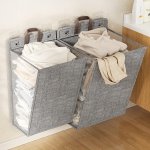 Space-saving Wall-mounted Laundry Hamper - Foldable Fabric Storage Basket For Dirty Clothes Perfect For Bathroom Bedroom Living