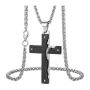 Men's Stainless Steel Jesus Christ Crucifix Cross Pendant Necklace