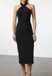 Bodycon Knitted Dress - Black