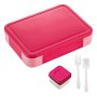 Colorful Compartment Lunchbox - With A Fork- Spoon- And Small Container Watermelon + Teal