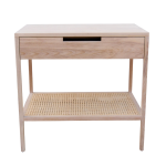 Hudson Rattan Shelf Pedestal - Cotton White Finish