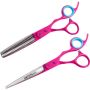 6INCH Pink Hair Cutting Scissors Stainless Steel Thinning Scissors