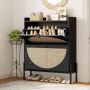 Shoe Storage Cabinet Freestanding Shoe Rack Organizer With 2 Flip Drawers