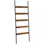 Lifespace Rustic Industrial Blanket & Towel Ladder Rail With Hooks