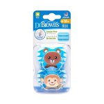 Dr Browns Paci 6-12M Boy Animal 2PK