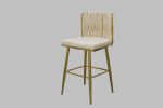 Luxe Velvet High-back Bar Stool - Mustard