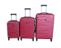 3-PIECE Abs Luggage Set - Durable Hardshell Spinner Wheels Red