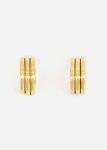 Ribbed Stainless Steel Huggie Hoop Earrings