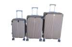 Smte Abs Spinner Wheels Hardshell Luggage Set 3-PIECE Champagne Gold With Keychain